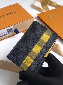 Louis vuitton damier graphite Pocket Organizer N60077 yellow