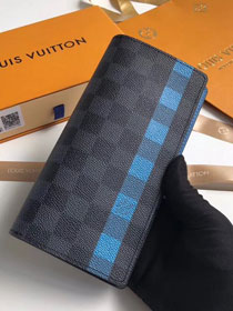 Louis vuitton damier graphite brazza wallet N60088 blue