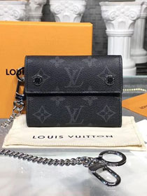 Louis vuitton damier graphite rivets chain wallet M63510