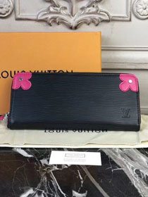 Louis vuitton epi leather Clemence wallet M62968 black
