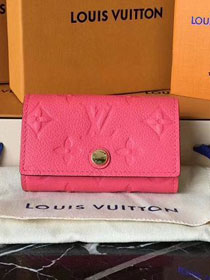 Louis vuitton monogram empreinte key holder M64421 rose red