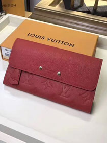 Louis vuitton monogram empreinte pont neuf wallet M61831 red