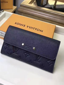 Louis vuitton monogram empreinte pont neuf wallet M62127 deep blue