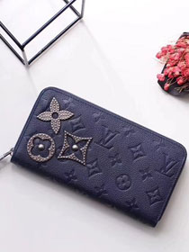 Louis vuitton monogram empreinte zippy wallet M62069 navy blue