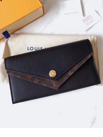 Louis vuitton monogram taurillon leather double v wallet M64319 black