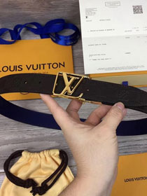Louis vuitton original calfskin city 35mm reversible belt M0029Q black&blue