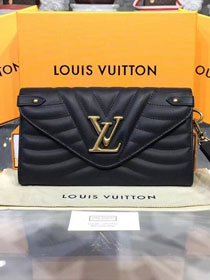Louis vuitton original calfskin new wave long wallet M63298 black