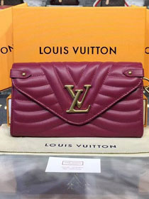 Louis vuitton original calfskin new wave long wallet M63820 bordeaux