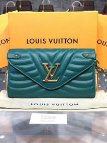 Louis vuitton original calfskin new wave long wallet M63820 green