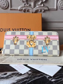 Louis vuitton original damier azur clemence wallet N60109 white