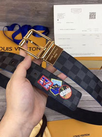Louis vuitton original damier print 40mm reversible belt M0077U