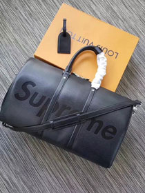 Louis vuitton original epi leahter supreme keepall bag 45 M41427 black