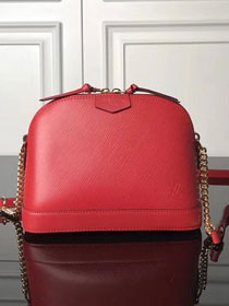 Louis vuitton original epi leather alma bb chain bag M50321 red