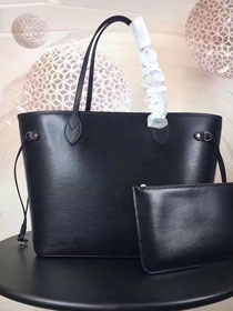 Louis vuitton original epi leather neverfull mm M40932 black