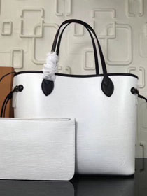 Louis vuitton original epi leather neverfull mm M54185 white