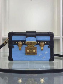 Louis vuitton original epi leather petite malle M44216 blue