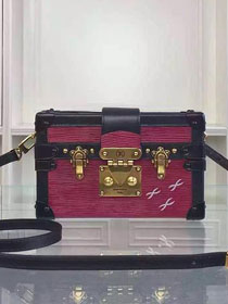 Louis vuitton original epi leather petite malle M44216 dark red