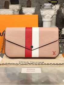 Louis vuitton original epi leather pochette felicie M62982 pink
