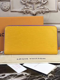 Louis vuitton original epi leather zippy wallet M62315 yellow