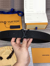Louis vuitton original monogram calfskin pou up 40mm belt MP236 black