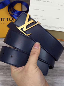 Louis vuitton original monogram calfskin printed 40mm belt M0091S blue