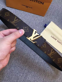 Louis vuitton original monogram canvas Initiales 30mm belt M0072U black