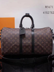 Louis vuitton original monogram canvas keepall 45 bag M56711 black
