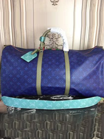 Louis vuitton original monogram canvas keepall 50 M43858 blue