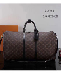 Louis vuitton original monogram canvas keepall 55 bag M56714 black