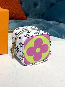 Louis vuitton original monogram cube coin purse M67669 purple