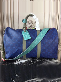 Louis vuitton original monogram eclipse keepall 45 M43855 blue