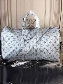 Louis vuitton original monogram eclipse keepall 45 M43855 white