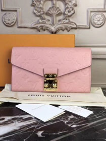 Louis vuitton original monogram empreinte calfskin metis wallet M62459 pink