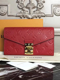 Louis vuitton original monogram empreinte calfskin metis wallet M62459 red