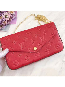Louis vuitton original monogram empreinte pochette felicie M64065 red
