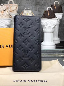 Louis vuitton original monogram shadow calfskin brazza wallet M62900 black