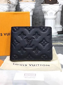 Louis vuitton original monogram shadow calfskin multiple wallet M62901 black