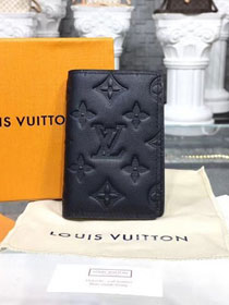 Louis vuitton original monogram shadow calfskin pocket organizer M62899 black