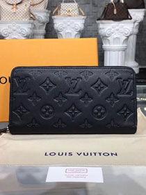 Louis vuitton original monogram shadow calfskin zippy wallet M60017 black