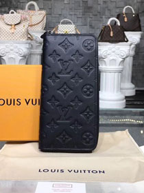 Louis vuitton original monogram shadow calfskin zippy wallet M629002 black