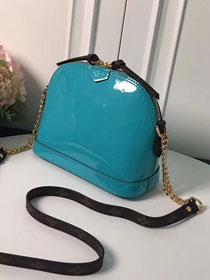 Louis vuitton original patent leather mini alma M52751 lake blue