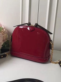 Louis vuitton original patent leather mini alma M52751 wine red