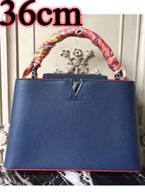 Louis vuitton original taurillon leather capucines MM M41813 deep blue