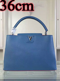 Louis vuitton original taurillon leather capucines MM M41813 lake blue