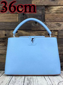 Louis vuitton original taurillon leather capucines MM M94715 sky blue