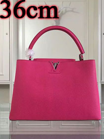 Louis vuitton original taurillon leather capucines MM M95508 rose red