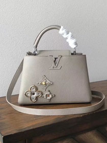 Louis vuitton original taurillon leather capucines bb M54892 gray