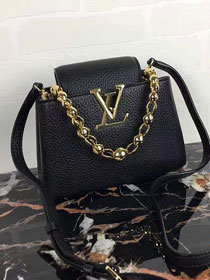 Louis vuitton original taurillon leather capucines mini chain M42935 black