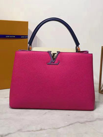 Louis vuitton original taurillon leather capucines mm M44814 rose red&purle