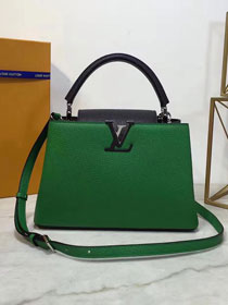 Louis vuitton original taurillon leather capucines pm M42245 green&black